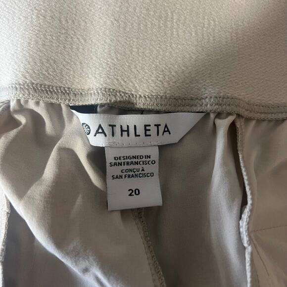 NWT Athleta Brooklyn Heights Pants Wide Leg Stretch Tan Cream Size 20 - Picture 12 of 12